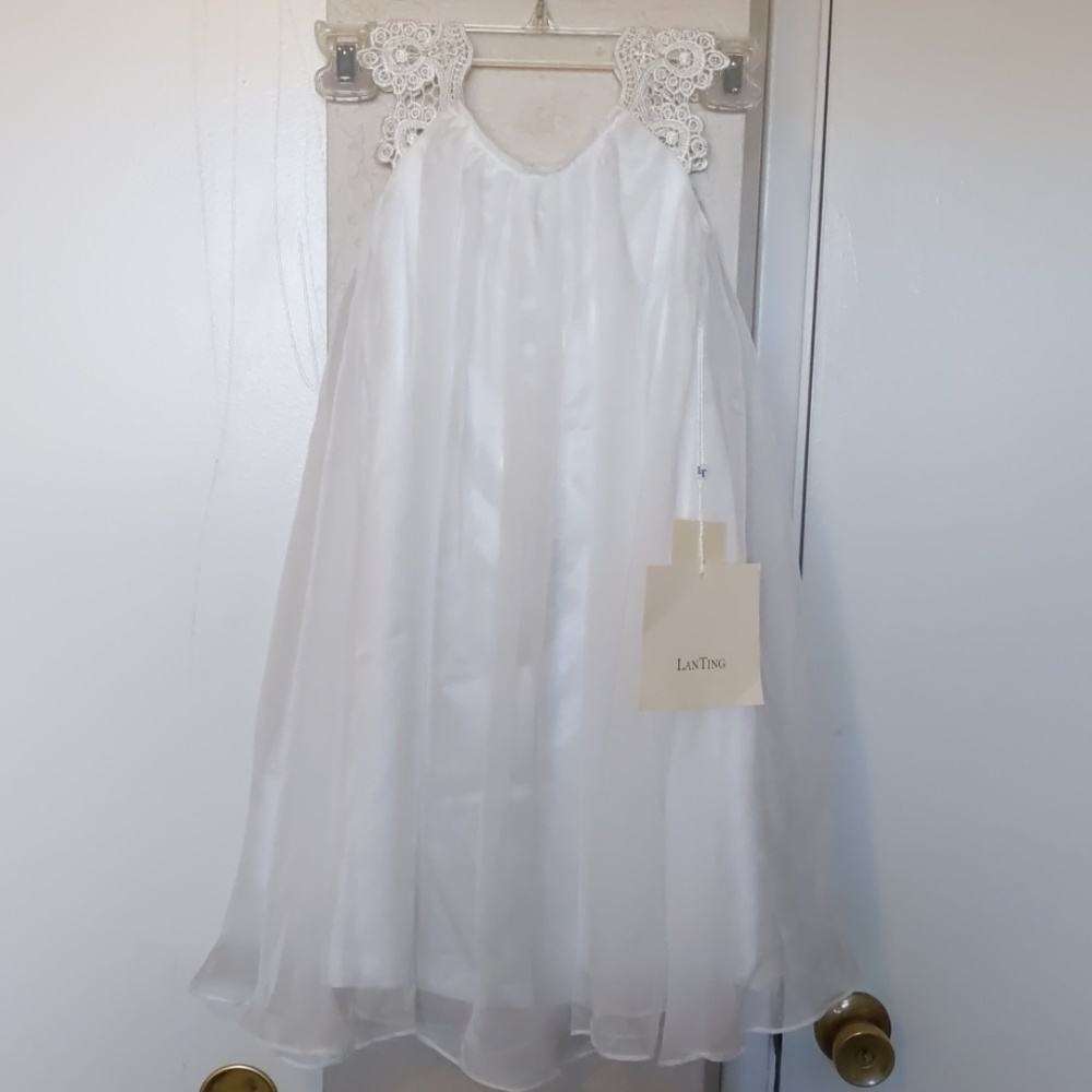 Flower Girl/Baptism Chiffon/Satin Lace Dress